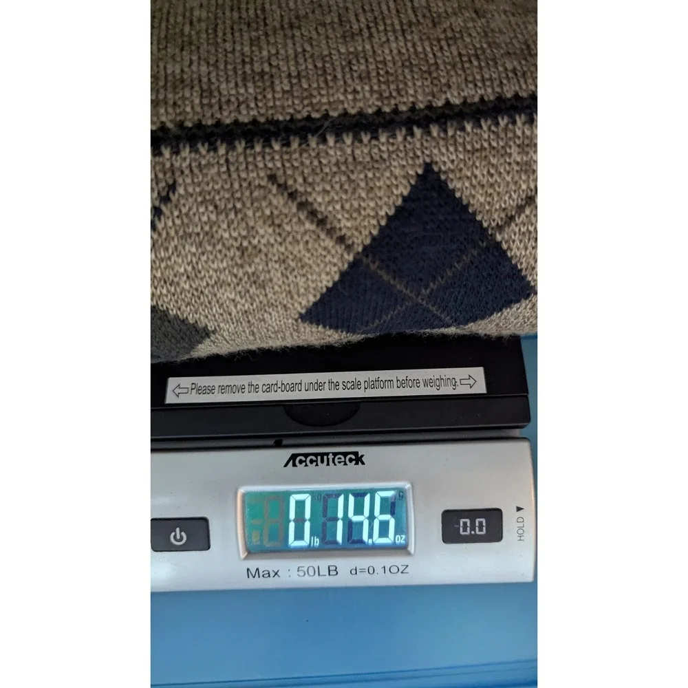 Vtg Sweater Mens Extra Large Tan Y2K‎ Wool Blend Grandpa Argyle Retro Crewneck